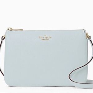 Kate Spade Purse Pebbled Leather Crossbody Bag Hazy Morning (lt Blue) EUC